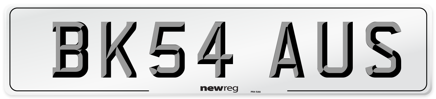 BK54 AUS Number Plate from New Reg